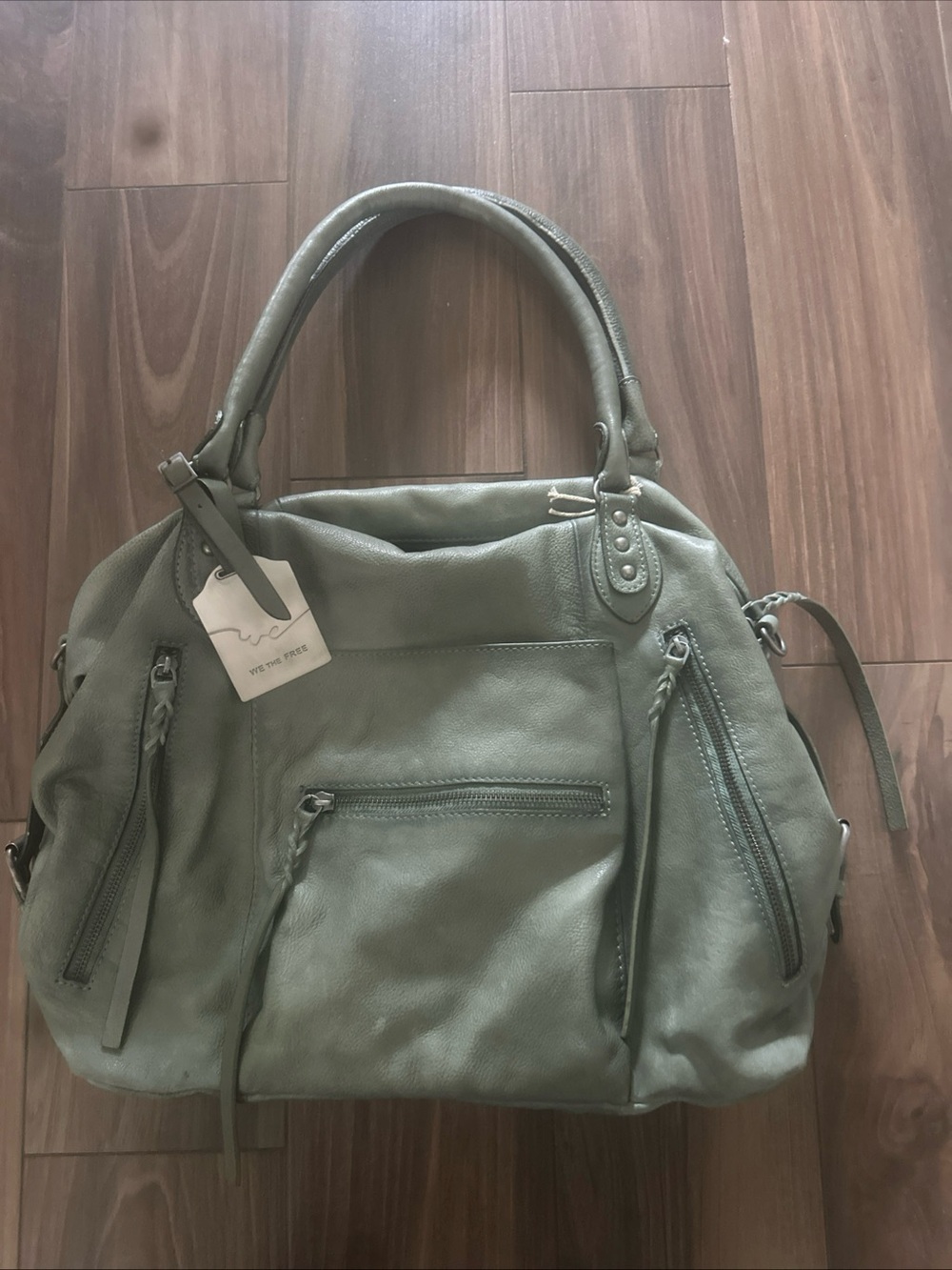 Free People We The Free Emerson Leather Tote - Secret Sage